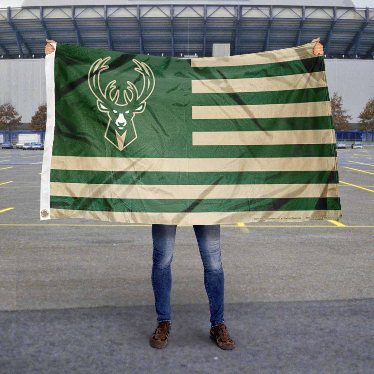 WinCraft Milwaukee Bucks Americana Stripes 3x5 Flag - Official NBA Team Banner for Game Day Decor, Tailgating & Fan Showcase