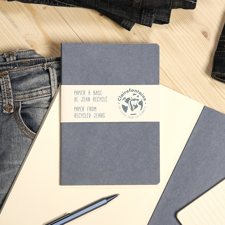 Clairefontaine Jeans Stapled Notebook A6 - 80 Sheets, 90g/m² Premium Paper - Perfect for Journaling, Note-Taking & Sketching - School, Office & Travel Essential
