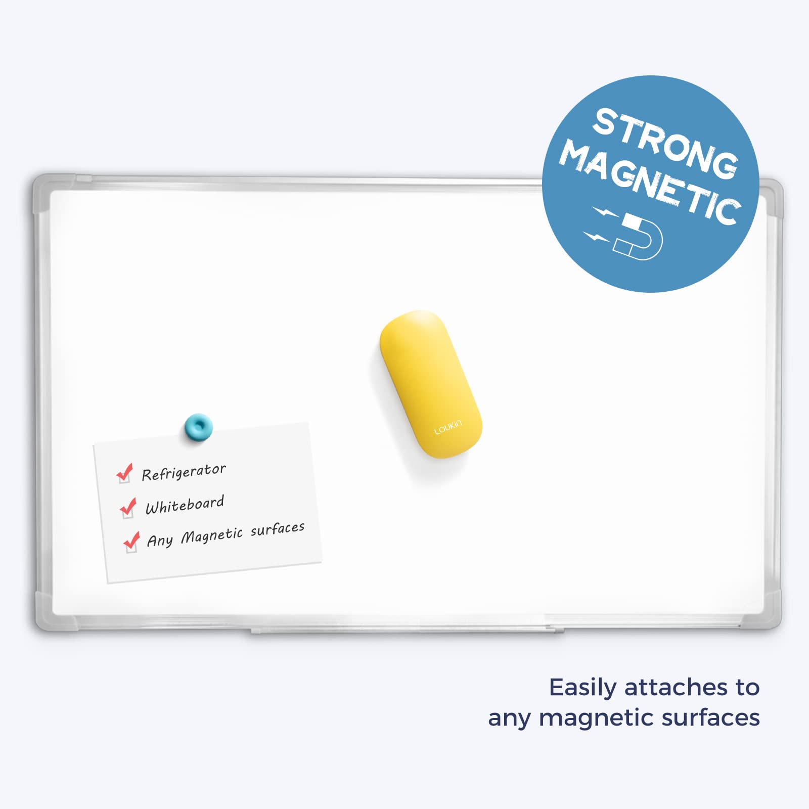 Magnetic Dry Erase Eraser with 3 Replaceable Felt Pads - 4-in-1 Glass Whiteboard Cleaner Set Includes Whiteboard Cleaner Spray (3.4 fl oz) - Perfect for Office, Classroom & Home Use