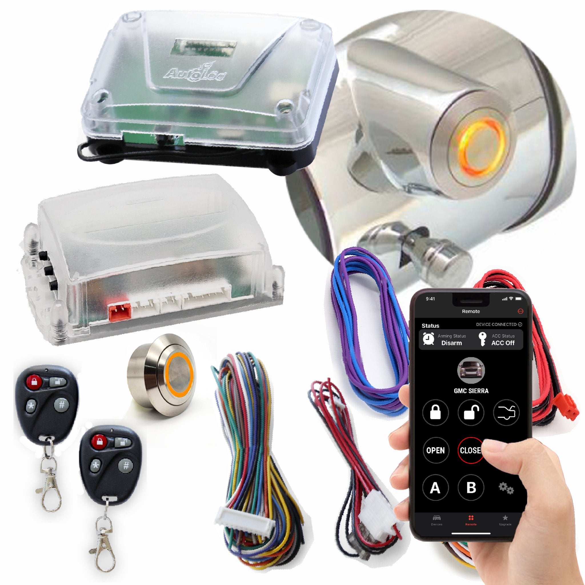 1903-1904 Buick Model B GM Column Insert Billet Push Button & Remote Start Keyless Entry Conversion Kit - Classic Car Ignition Upgrade for Antique Vehicle Restoration & Modern Convenience
