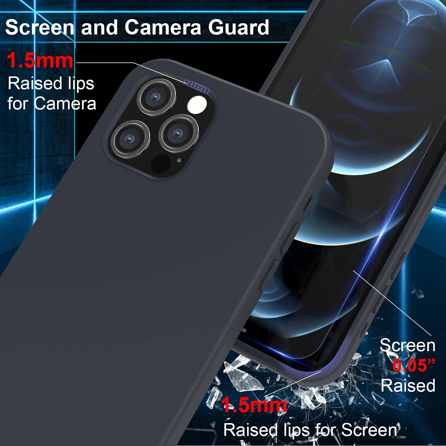 Magnetic iPhone 12/12 Pro Case - Slim Liquid Silicone Shockproof Cover with Built-in Magnets for MagSafe Compatibility | 6.1 Inch Protective Phone Case (Deep Navy) | Perfect for Everyday Use, Travel & Wireless Charging