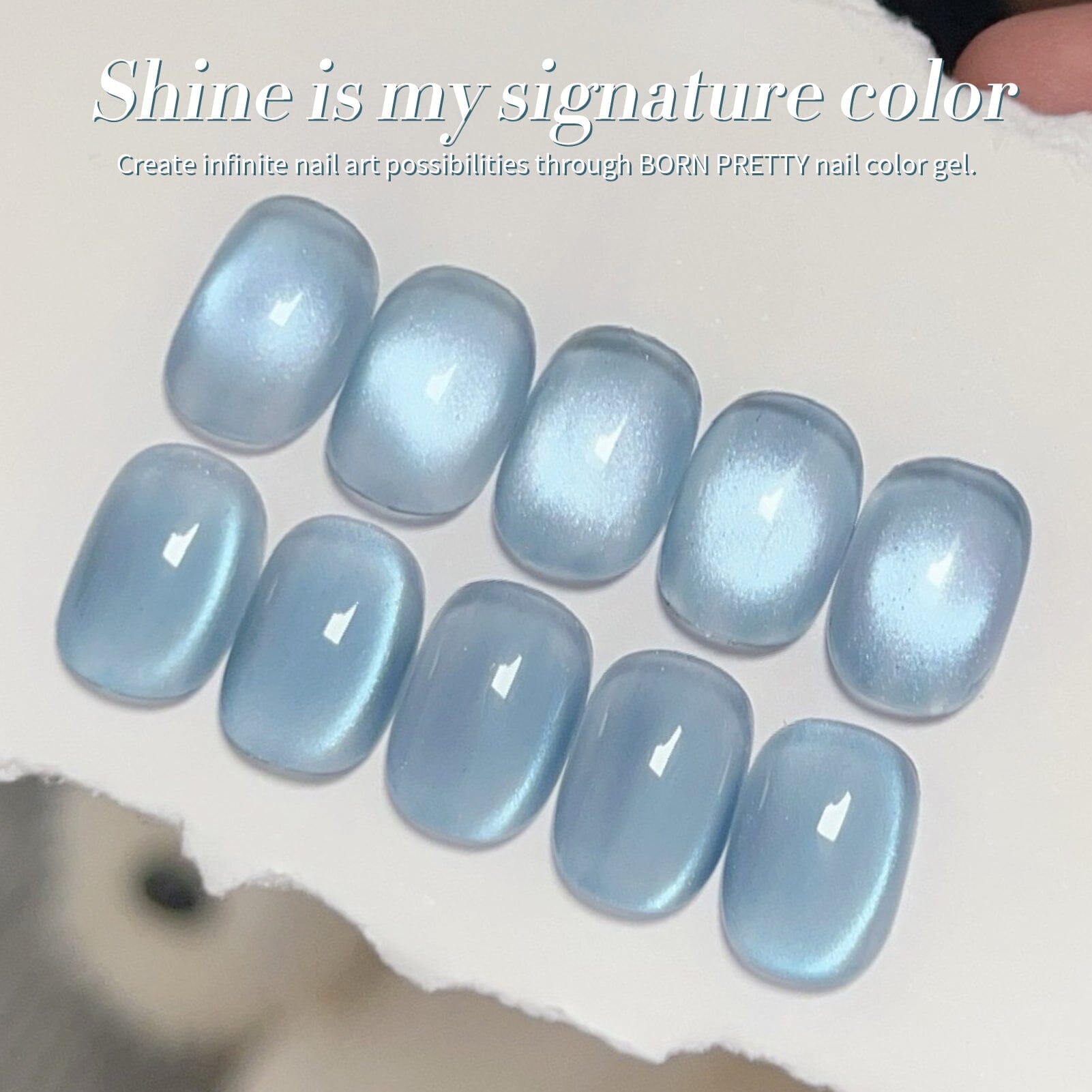MY246 Crescent Bay 15ml Blue Cat Magnetic Gel Polish - Long Lasting Nail Art for Salon & Home Manicure, Perfect for Halloween & Cosplay Nail Designs