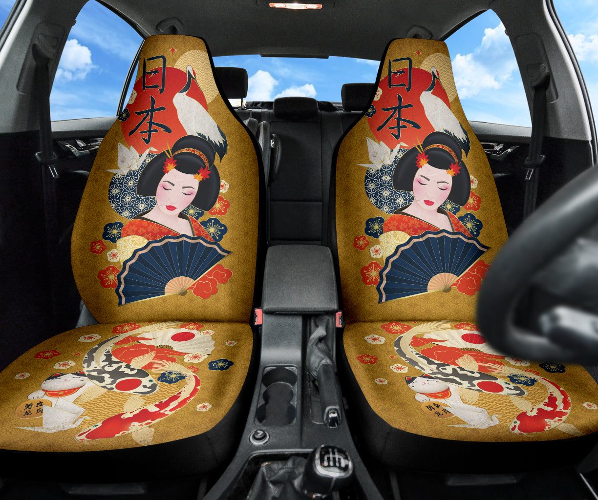 Premium Japanese Culture Themed Car Seat Covers - Anime & Travel Inspired Auto Accessories for Cars, SUVs & Trucks | Perfect for Road Trips, Daily Commutes & Car Enthusiasts