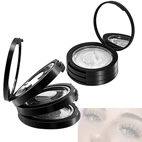 YiQiYi 2-Pack Eyelash Storage Box with Mirror - 3-Layer Circle Lash Holder Case, Empty Makeup Organizer for Women & Girls (Black) | Perfect for Travel, Salon Professionals & Home Makeup Organization