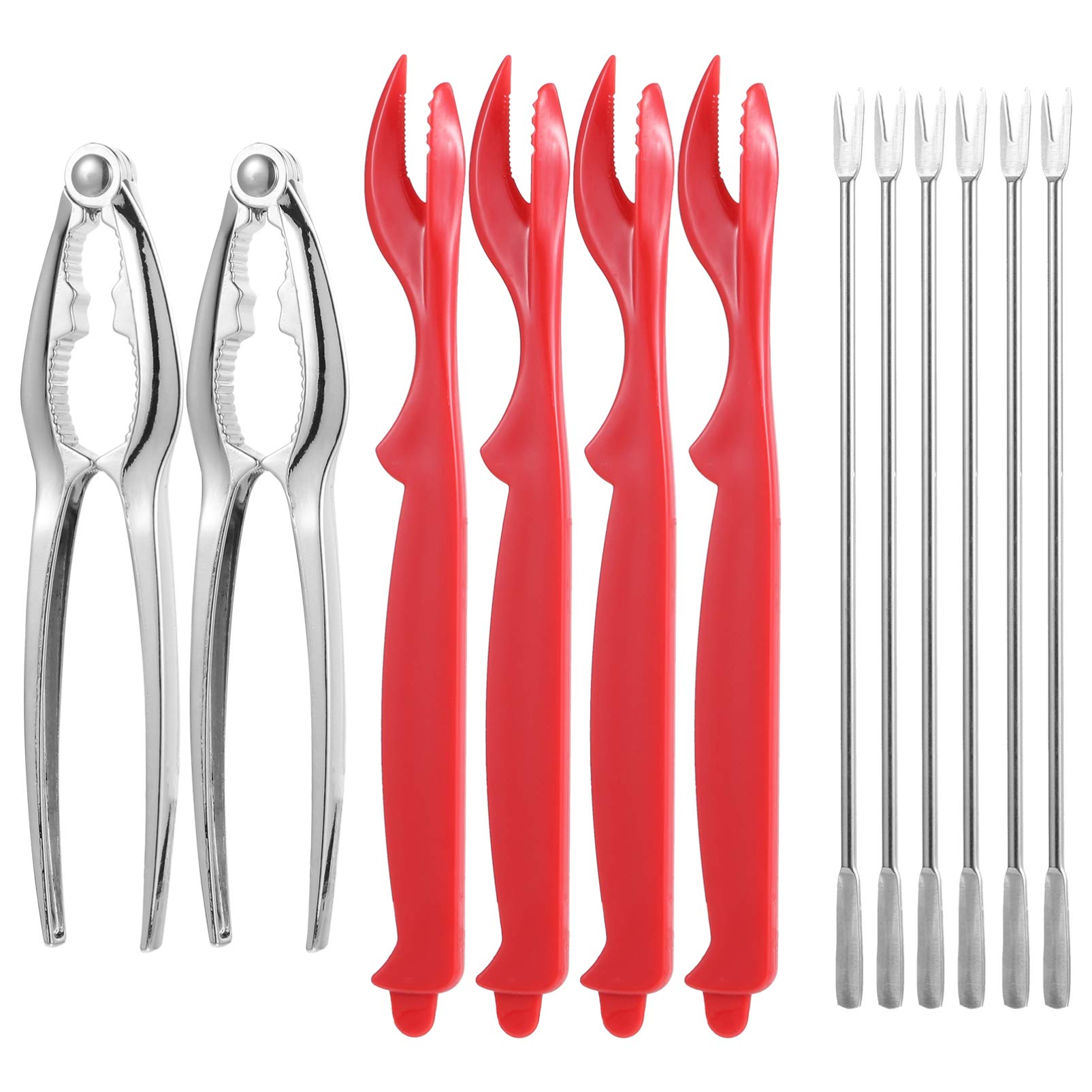 Happyyami 12-Piece Crab Eating Tool Set - Stainless Steel Crab Crackers, Shell Crackers, Lobster Leg Forks & Openers - Easy to Clean Seafood Tools for Family Gatherings, BBQ Parties & Outdoor Dining