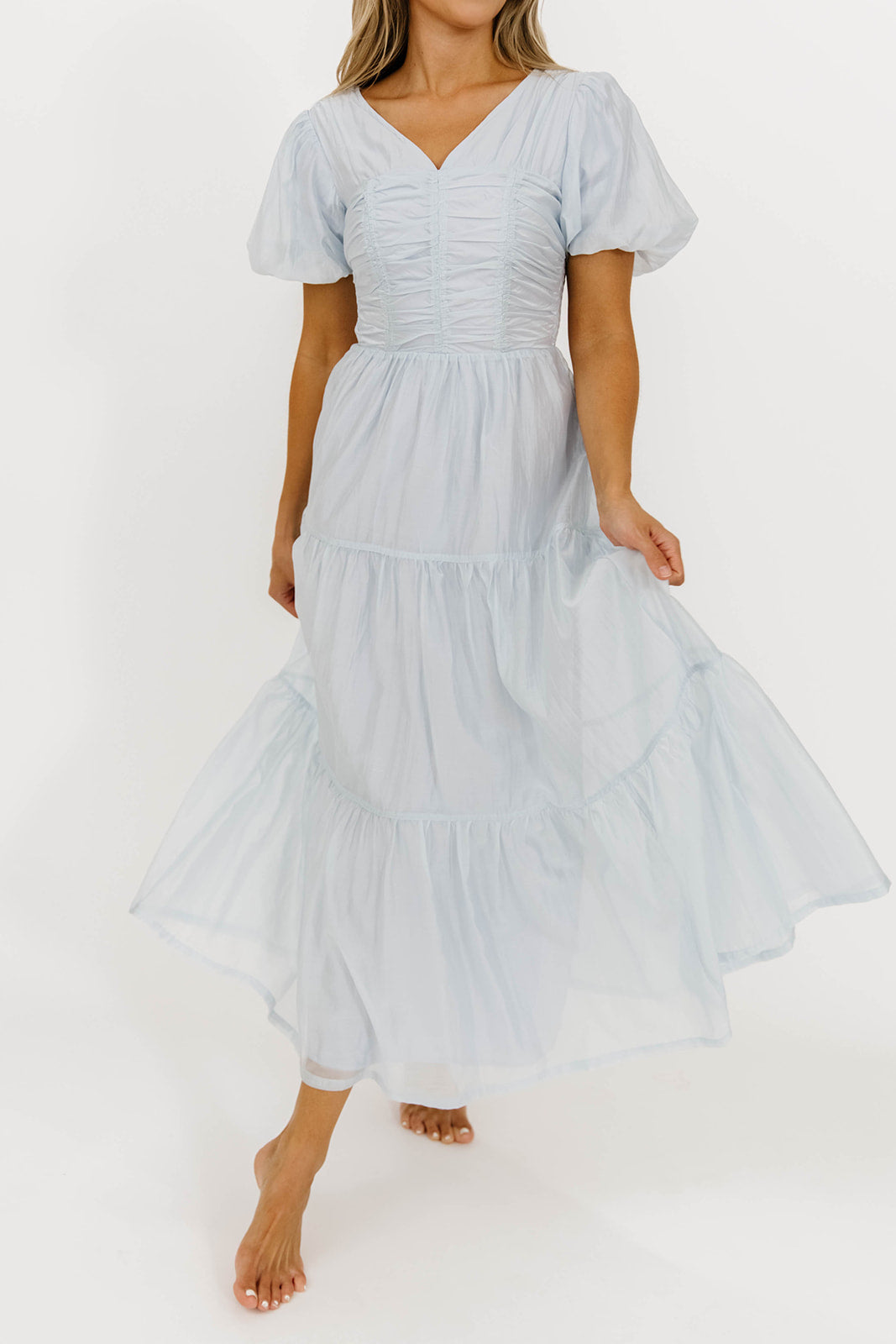 Renee Maxi Dress in Pale Blue - Flowy Long Summer Dress for Women | Perfect for Beach, Vacation & Casual Outings