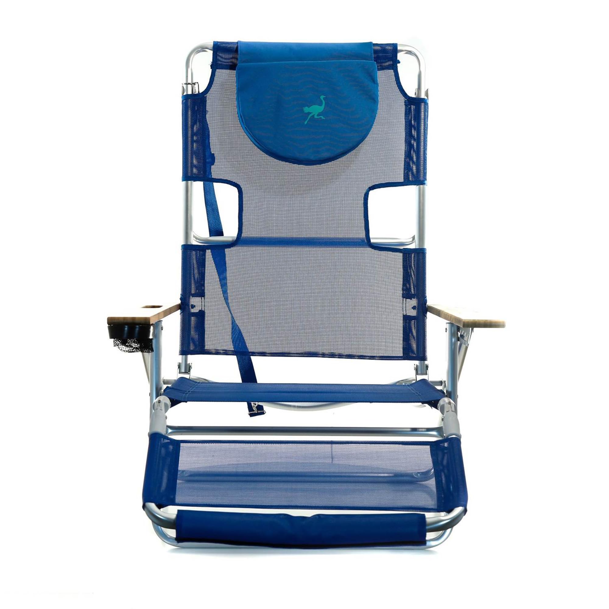 Lightweight Aluminum Frame 5-Position Reclining Beach Chair with Backpack Strap - Portable Outdoor Lounge Chair for Women, Comfortable Back Support - Perfect for Beach, Camping, Picnics & Backyard Relaxation (Blue)