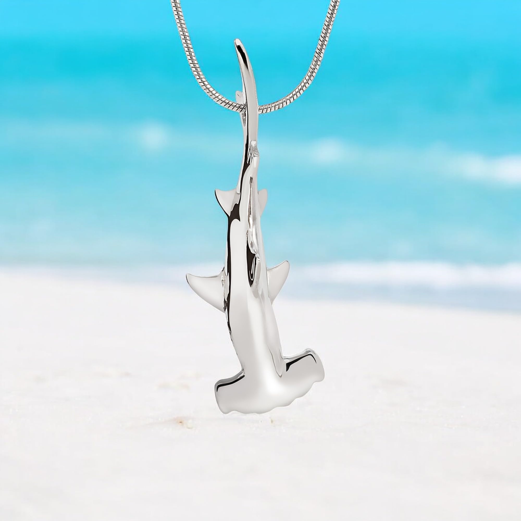 Sterling Silver Shark Pendant Necklace for Men & Women - .925 Shark Charm Jewelry, Perfect Gift for Shark Lovers, Scuba Divers & Ocean Enthusiasts - Ideal for Beach Vacations, Diving Trips & Everyday Wear
