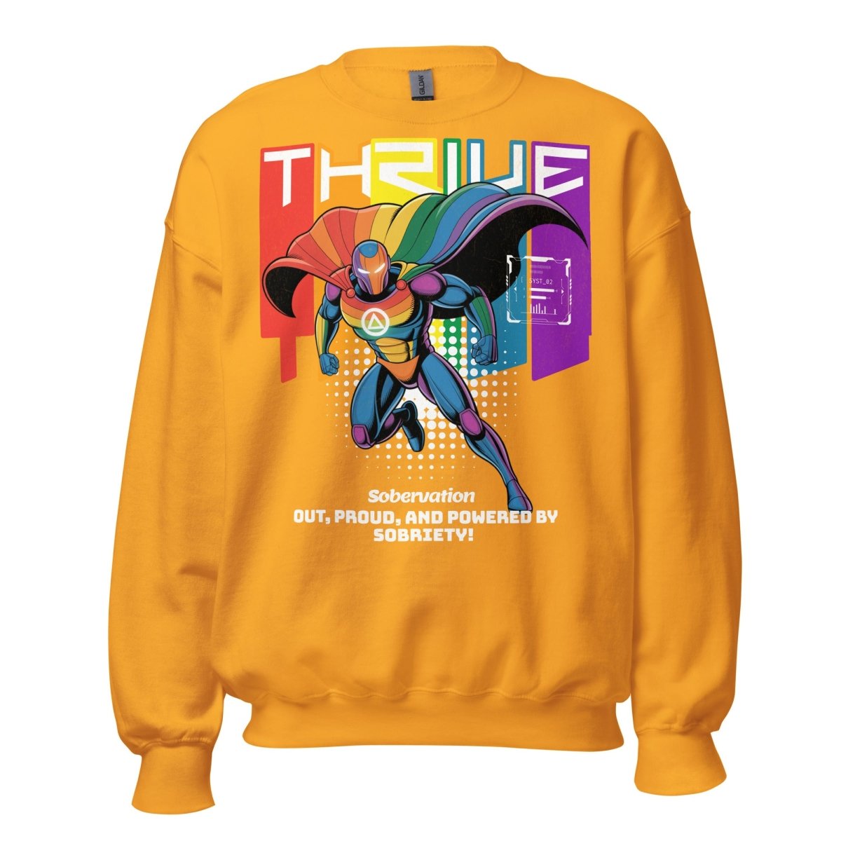 Thrive Recovery Sweatshirt - Out, Proud & Sober - Comfortable Unisex Pullover Hoodie for AA Meetings & Sober Living Support