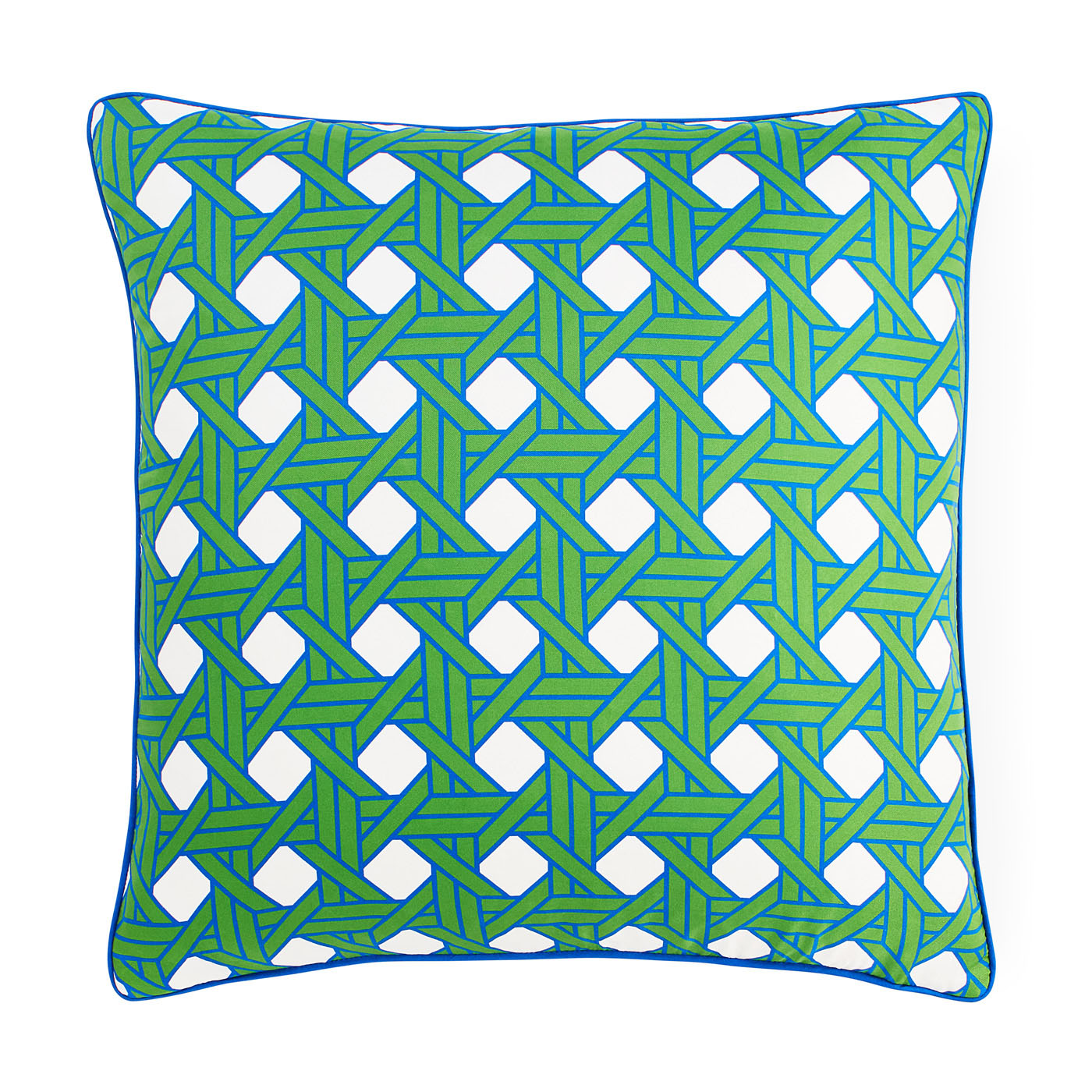 Basketweave Green Decorative Throw Pillow Cover - Soft Cotton Cushion for Sofa, Bed, Living Room & Home Decor