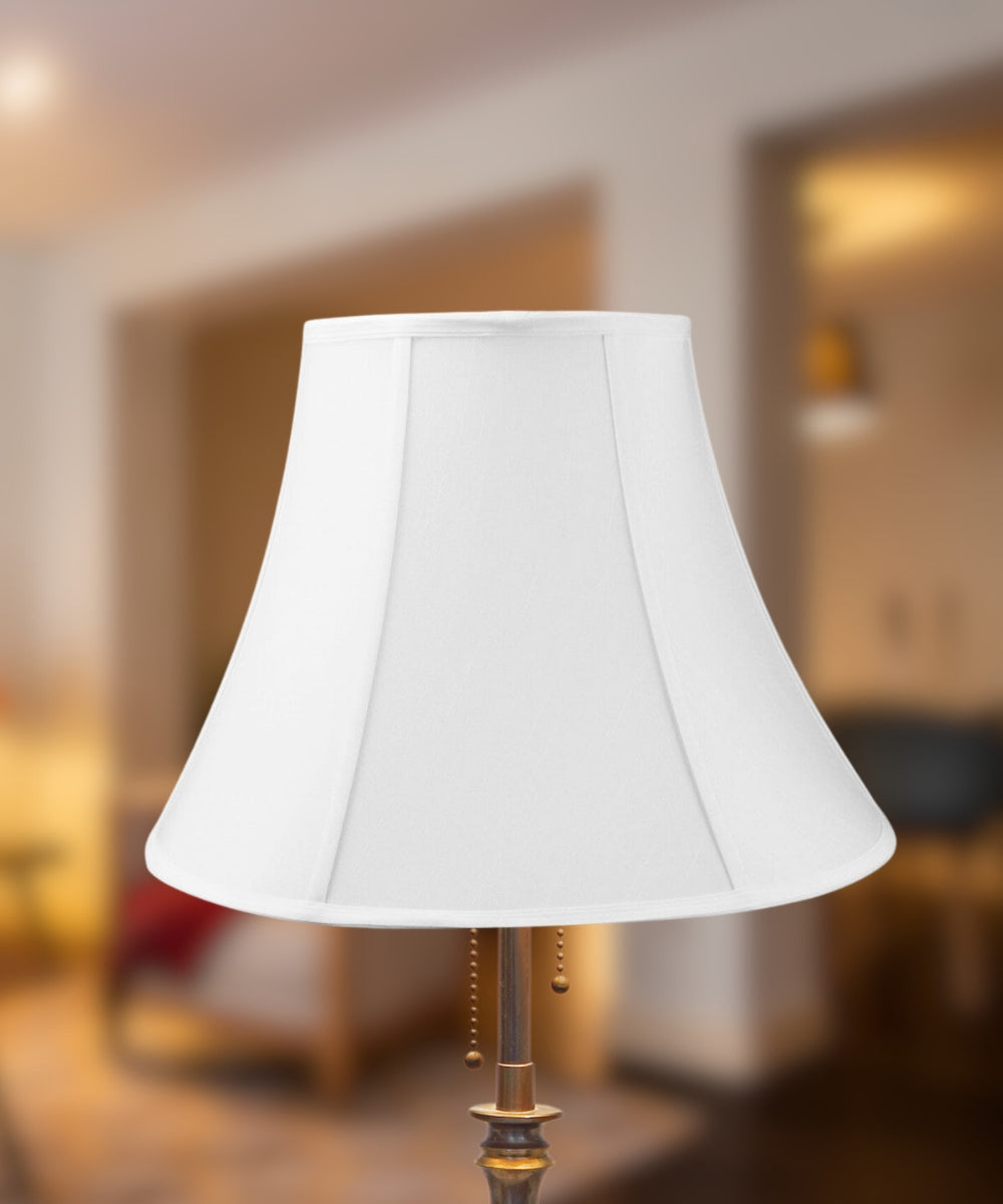 12W x 10H White Bell Shantung Lamp Shade - Elegant Lighting for Living Room, Bedroom, and Dining Room Décor
