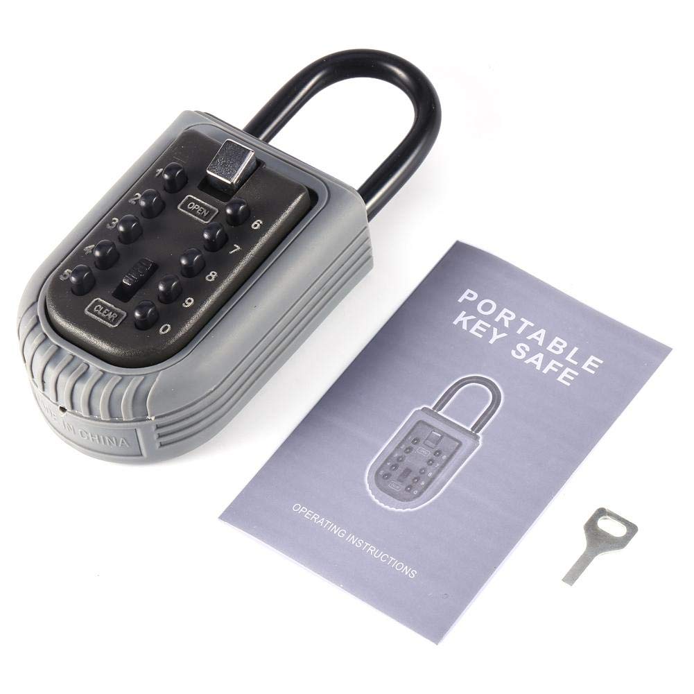 Estink Heavy Duty Key Storage Box with Anti-Pry Zinc Padlock - 10 Digit Code Waterproof Outdoor Key Lock Box for Home, Garden & Vacation Rental Security