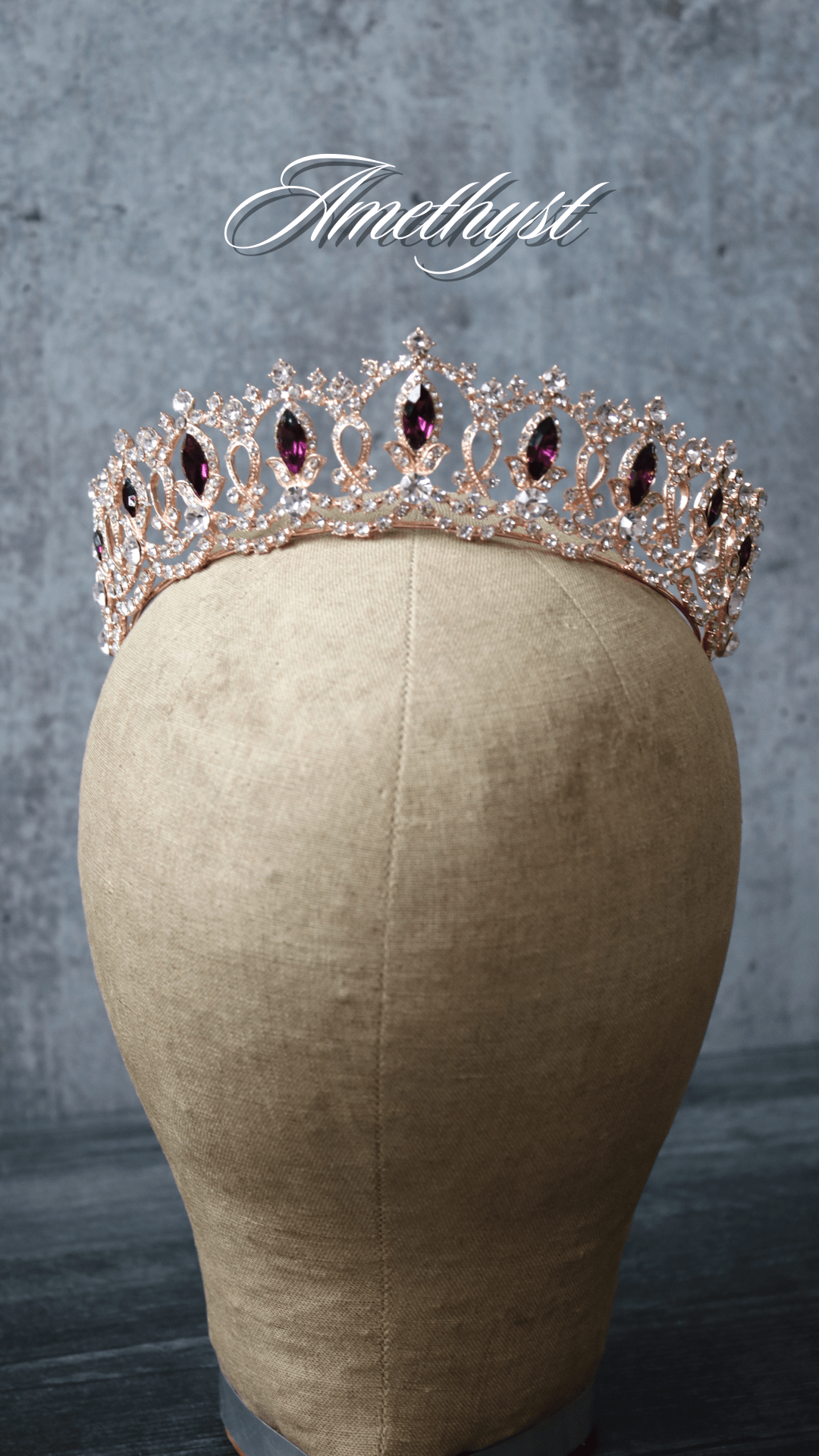 Elegant GRAND SERENA Rose Gold Tiara with London Blue Accent Stones & Pearls - Perfect for Weddings, Prom, Pageants & Special Occasions