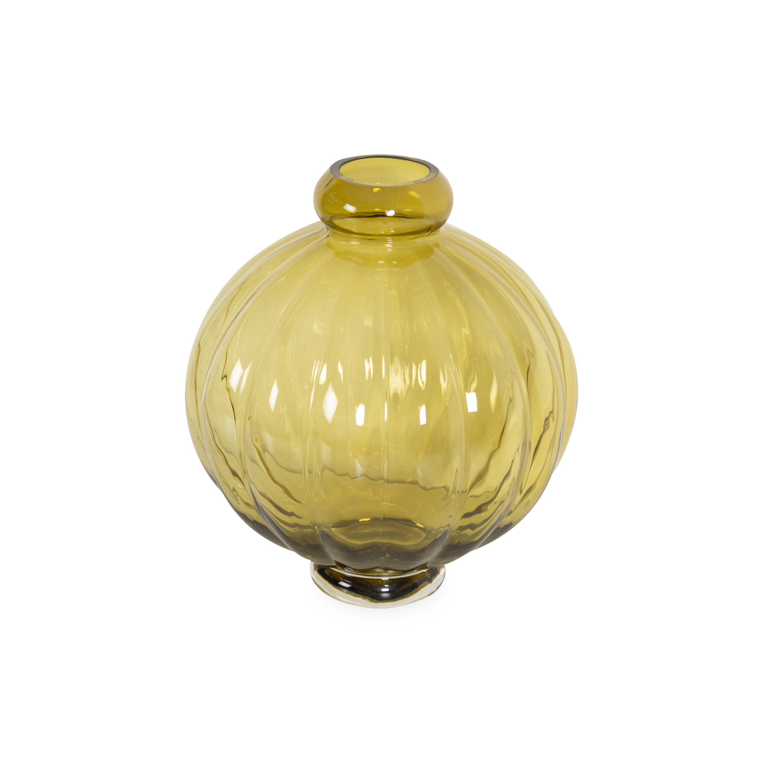 Glass Olive Balloon Vase - Elegant Floral Centerpiece for Weddings, Home Decor & Special Events