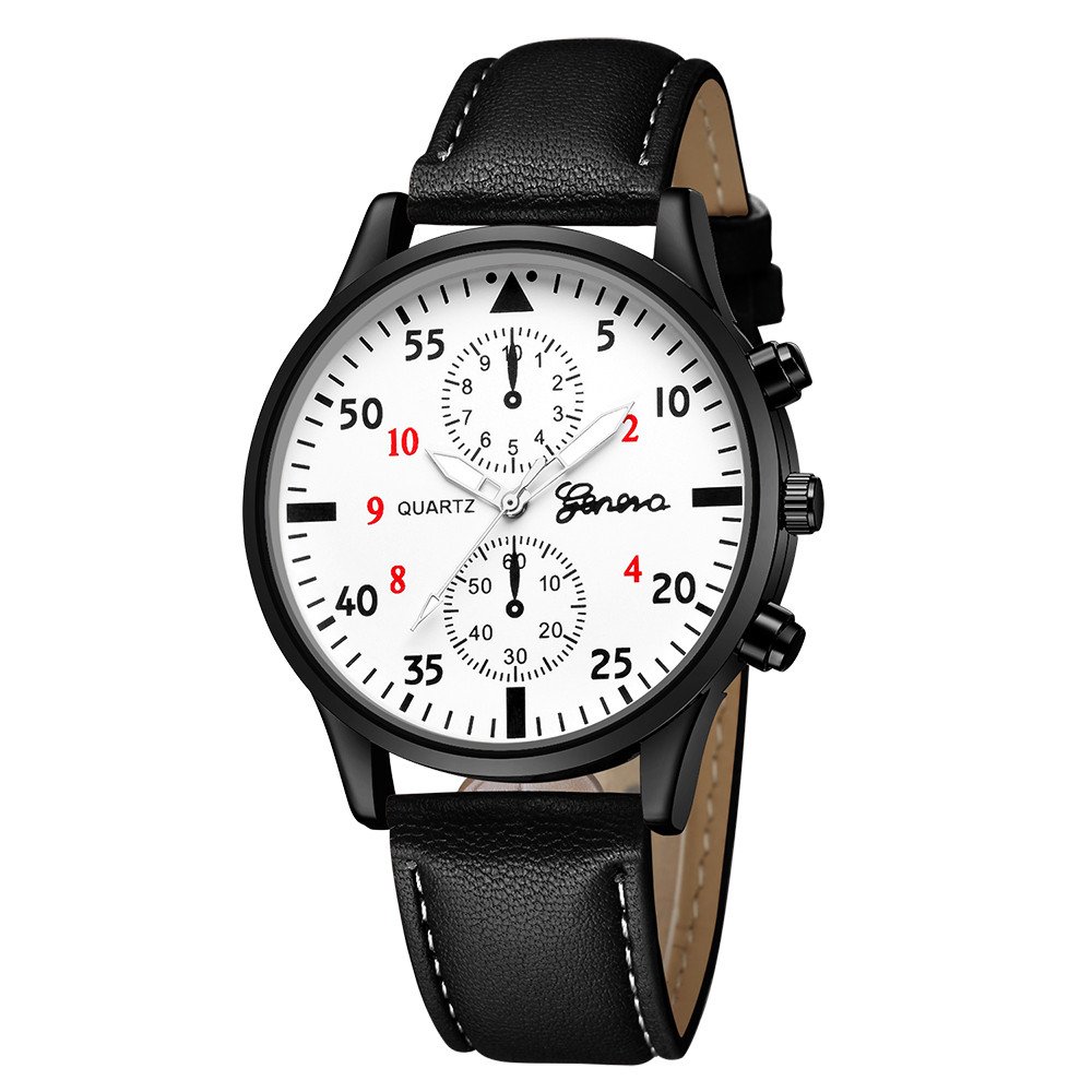 Men's Classic Analog Quartz Watch - Leather Strap Dress & Sports Watch for Business & Casual Wear - Perfect Gift for Him - Ideal for Office, Dating & Outdoor Activities