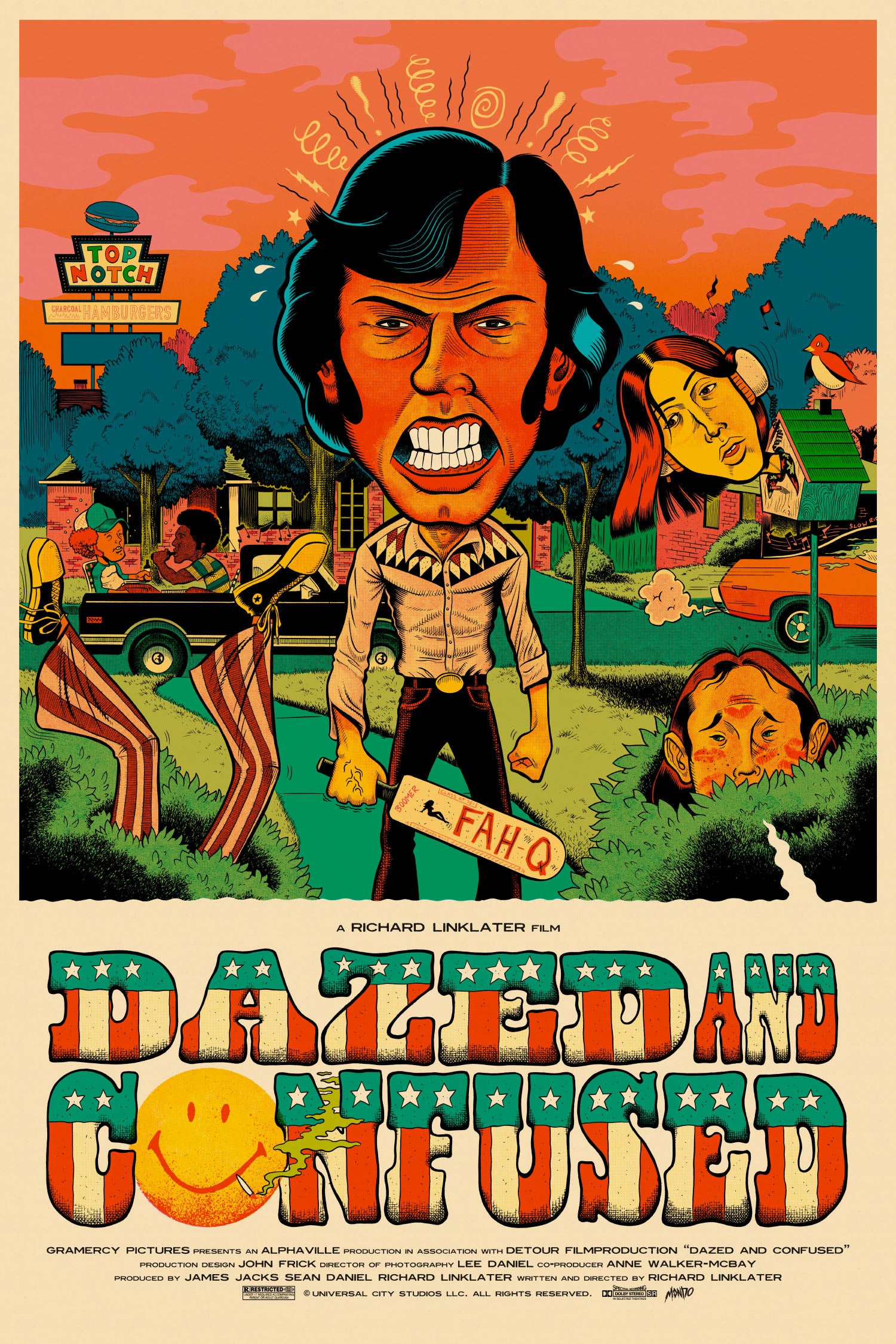 Dazed and Confused Movie Poster - Vintage 90s Film Wall Art Decor for Bedroom, Living Room & Office