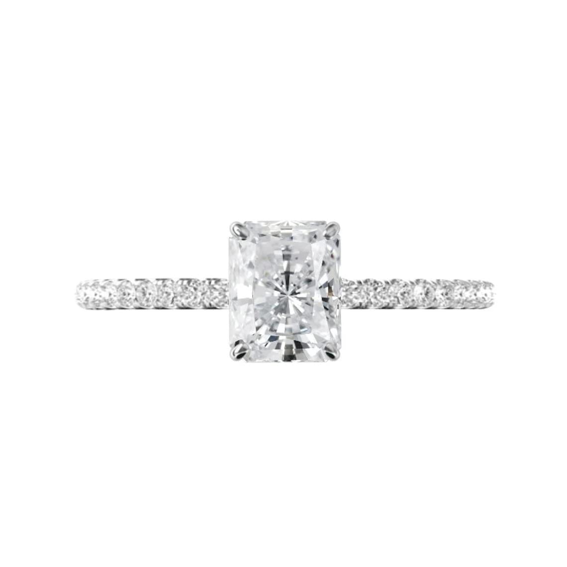 4 CT Radiant Moissanite Engagement Ring Wedding Set - Vintage Halo Solitaire Bridal Ring with Diamond Accents, Antique Silver Promise Ring for Women | Anniversary Gift, Proposal Jewelry, Bridal Accessories