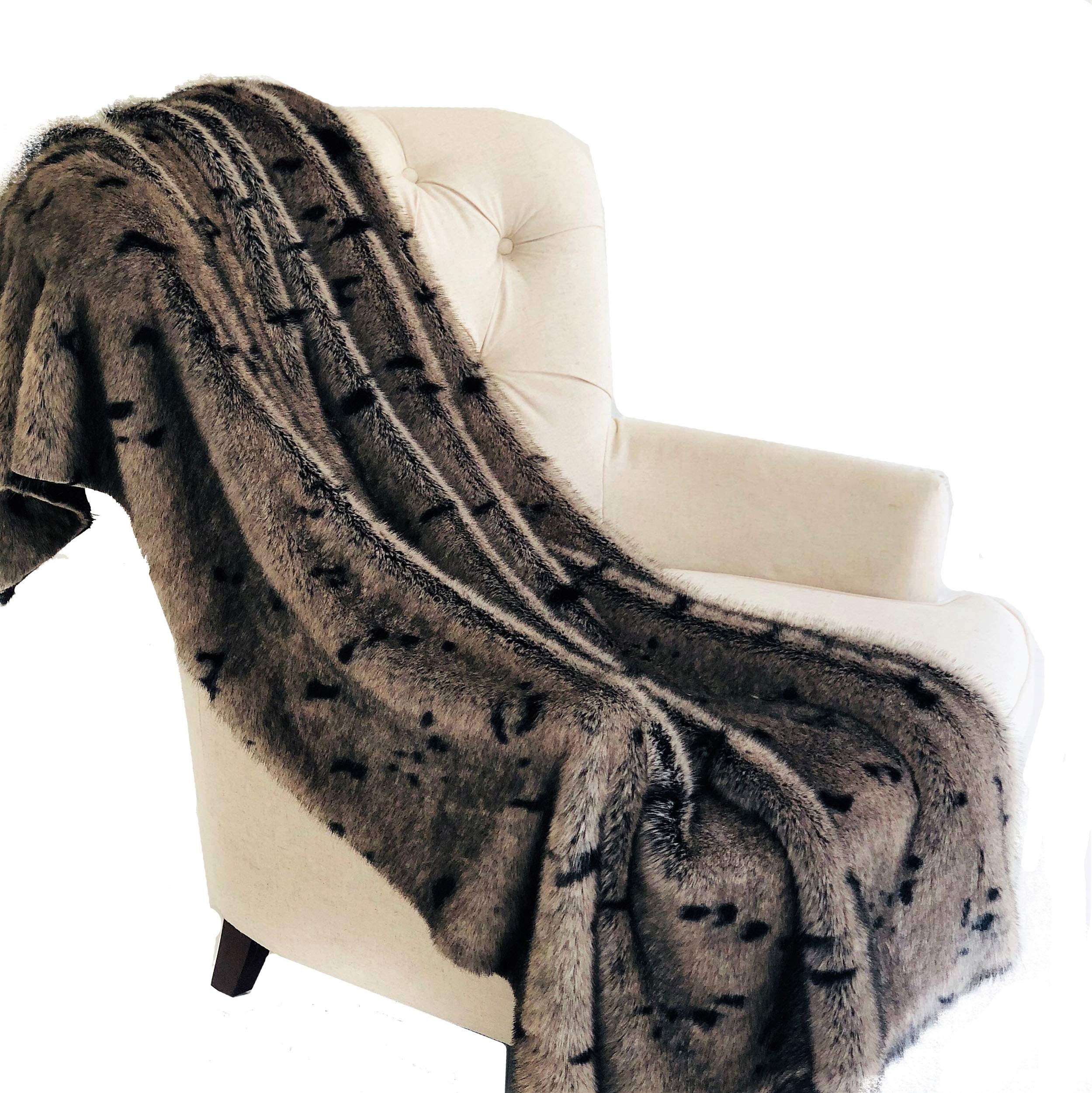 Plutus Brands Gunmetal Gray Faux Fur Blanket 80