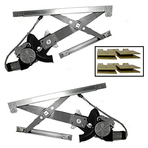 Brock Replacement Front Power Window Regulator with Motor & 4 Window Sash Connectors - Compatible with 1992-1998 Pontiac Grand Am Sedan - Easy DIY Installation for Smooth Window Operation