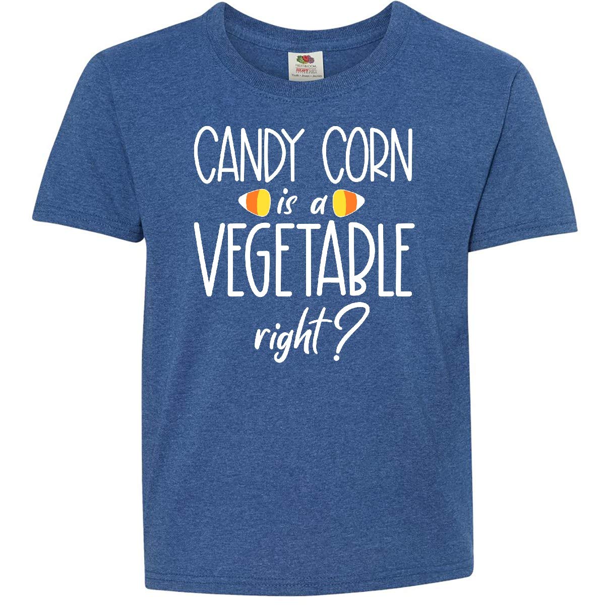 Inktastic Halloween Candy Corn is a Vegetable, Right? Youth T-Shirt - Funny Halloween Costume & Party Outfit for Kids