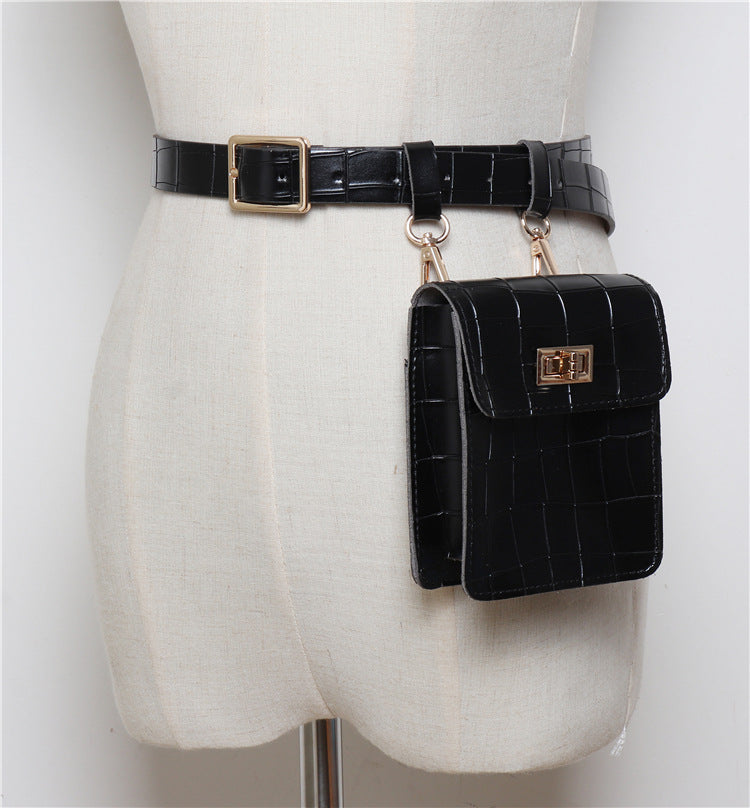 Vegan Leather Women's Crossbody Belt Bag - Mini Waist Pack Fanny Pack for Travel, Running & Everyday Use