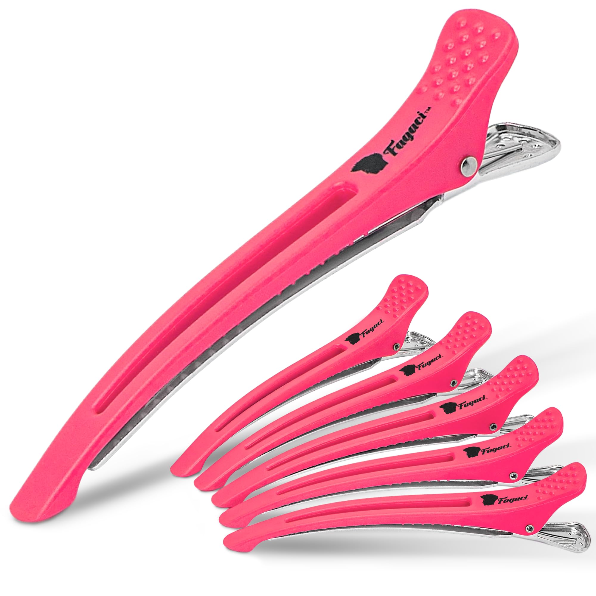 Firm Grip Hair Clips with Silicone Band - Duckbill Alligator Clips for Long Hair Styling, Sectioning & Salon Use - Perfect for Hairdressers, DIY Styling & Home Hair Care