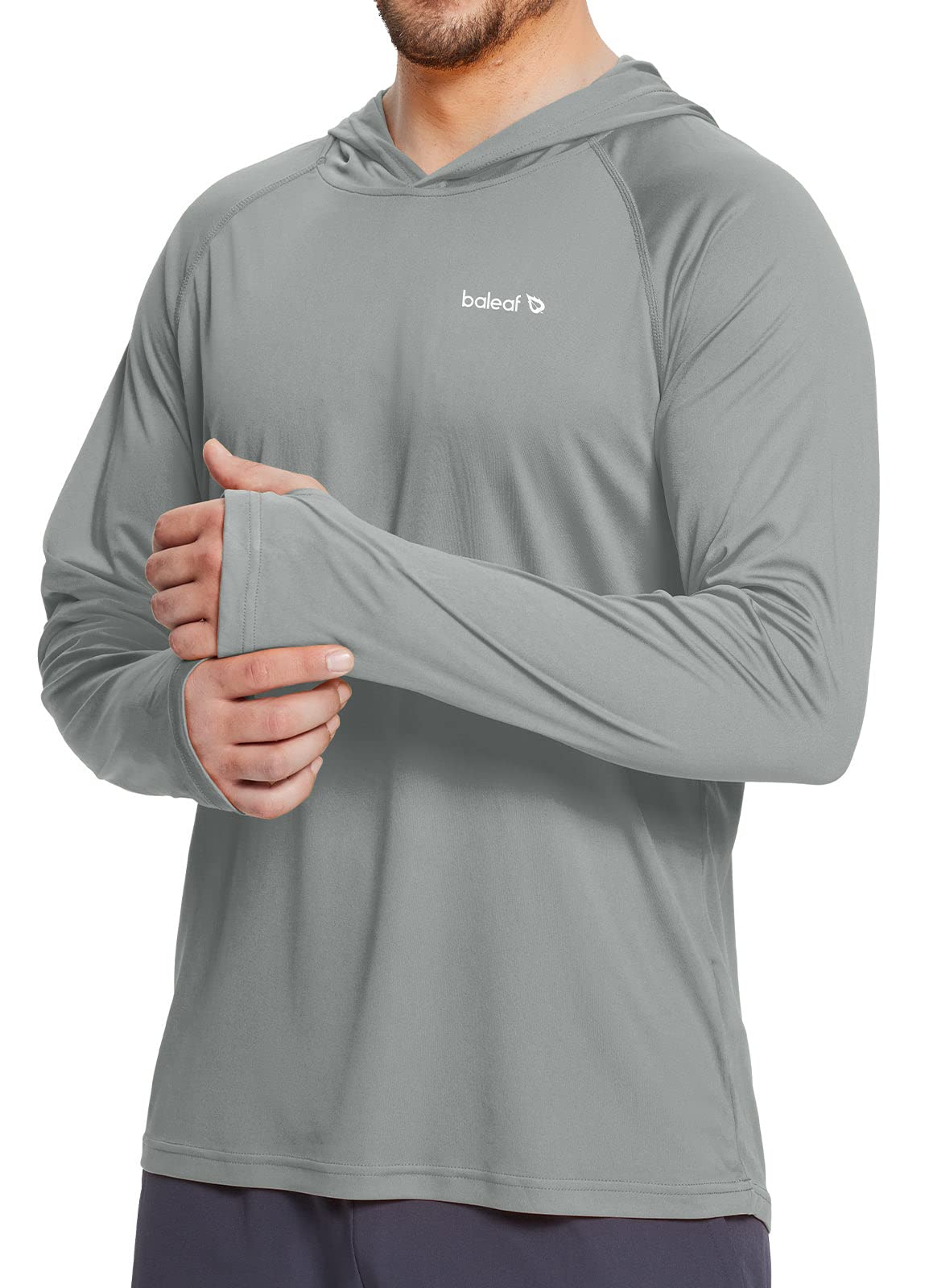 Baleaf Men's UPF 50+ Sun Protection Hoodie - Long Sleeve UV Shirt for Fishing, Swimming & Outdoor Activities | Lightweight Rash Guard SPF Shirt for Summer Sports & Beach Wear