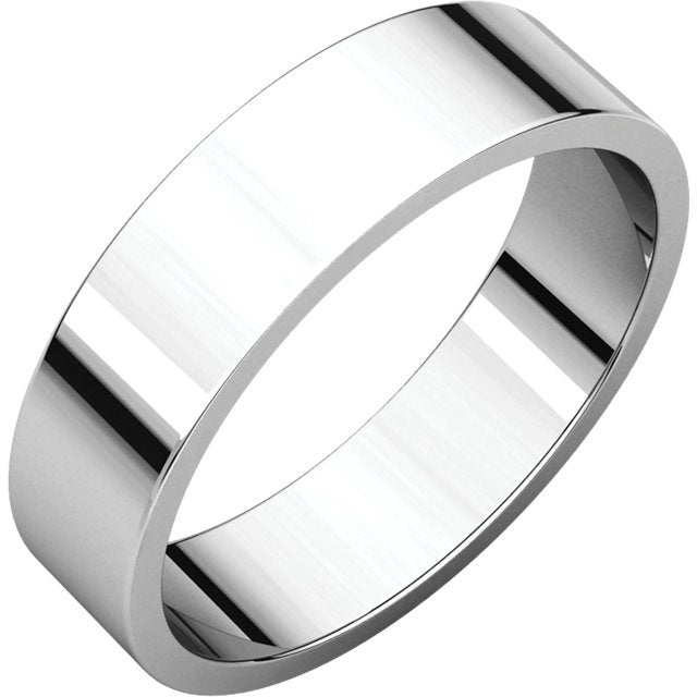 14K Gold 5mm Flat Wedding Band for Women - Elegant & Durable Ring for Bridal, Anniversary, or Everyday Wear