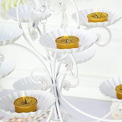 BalsaCircle 9 Metallic Gold Unscented Tealight Candles - Premium Wedding, Party & Home Decorations - Perfect for Centerpieces, Romantic Dinners & Holiday Celebrations
