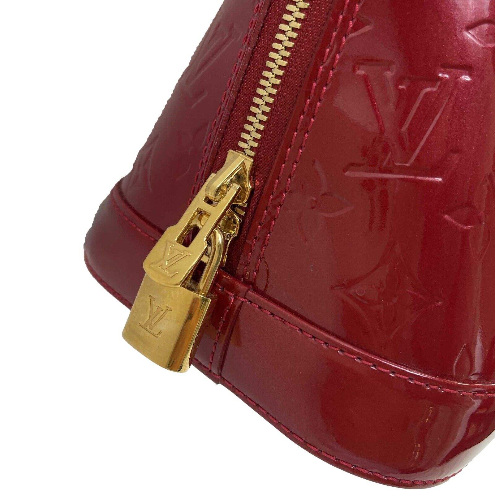 Authentic Louis Vuitton Alma PM Red Patent Leather Top Handle Bag - Luxury Women's Shoulder Purse for Work, Travel & Evening Events