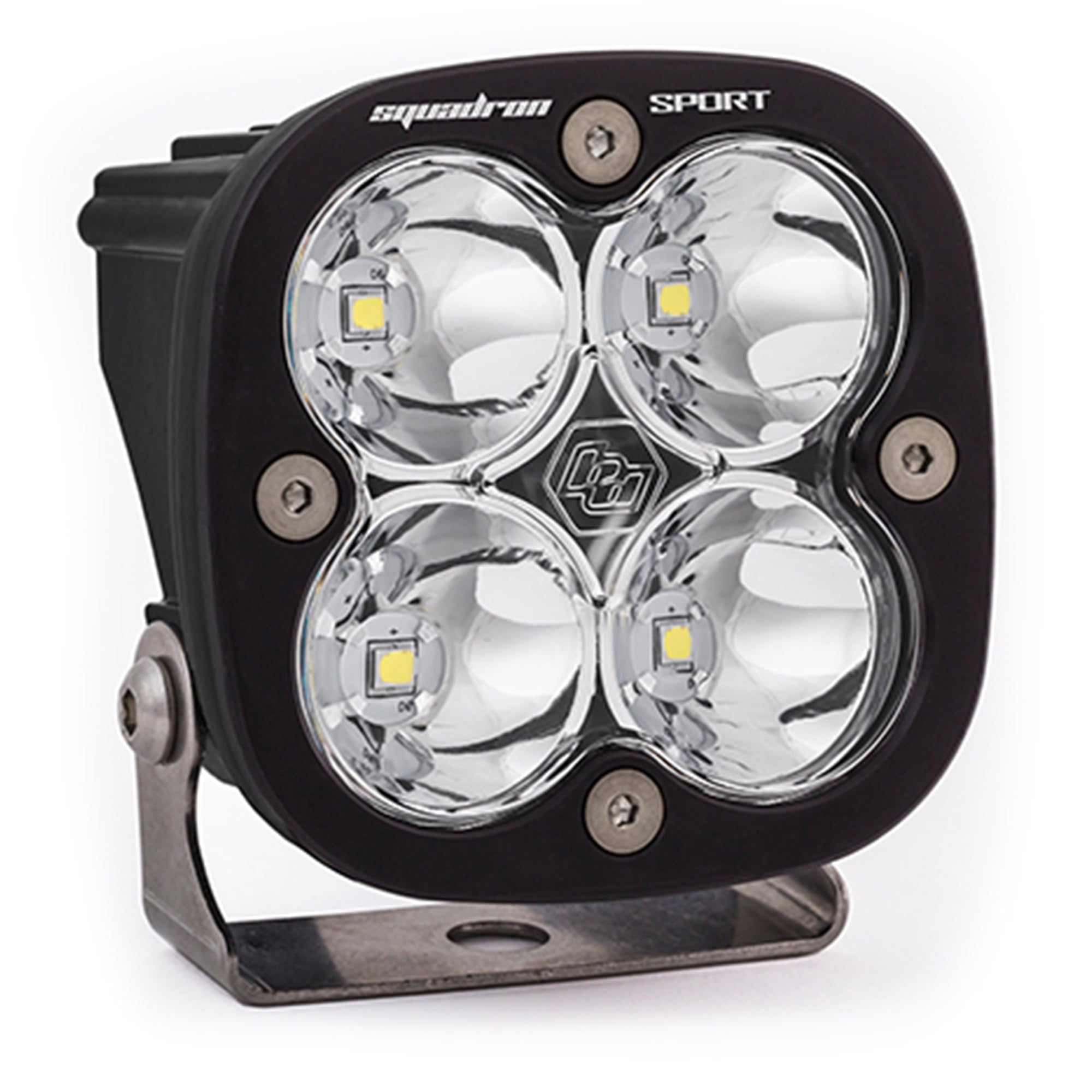 Baja Designs Squadron Sport LED Light Pod - Super Bright Off-Road LED Lights for Trucks & SUVs - High Speed Spot Long Beam Driving Headlights - Waterproof with Mounting Bracket (Black/Clear) - Perfect for Night Off-Roading, Camping & Adventure Driving