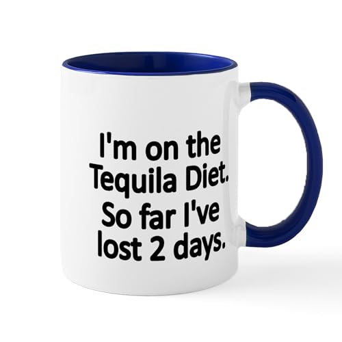 White/Navy Inside - Im On The Tequila Diet Mug