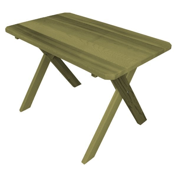 Premium Western Red Cedar Crossleg Table - Rustic Outdoor Dining & Patio Furniture for Garden, Deck, or Backyard
