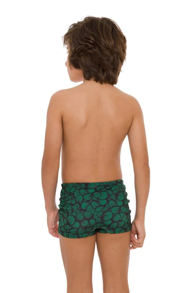 Green Waves Boys Swim Briefs - Quick Dry Comfortable Swim Trunks for Kids - Perfect for Pool, Beach & Water Sports