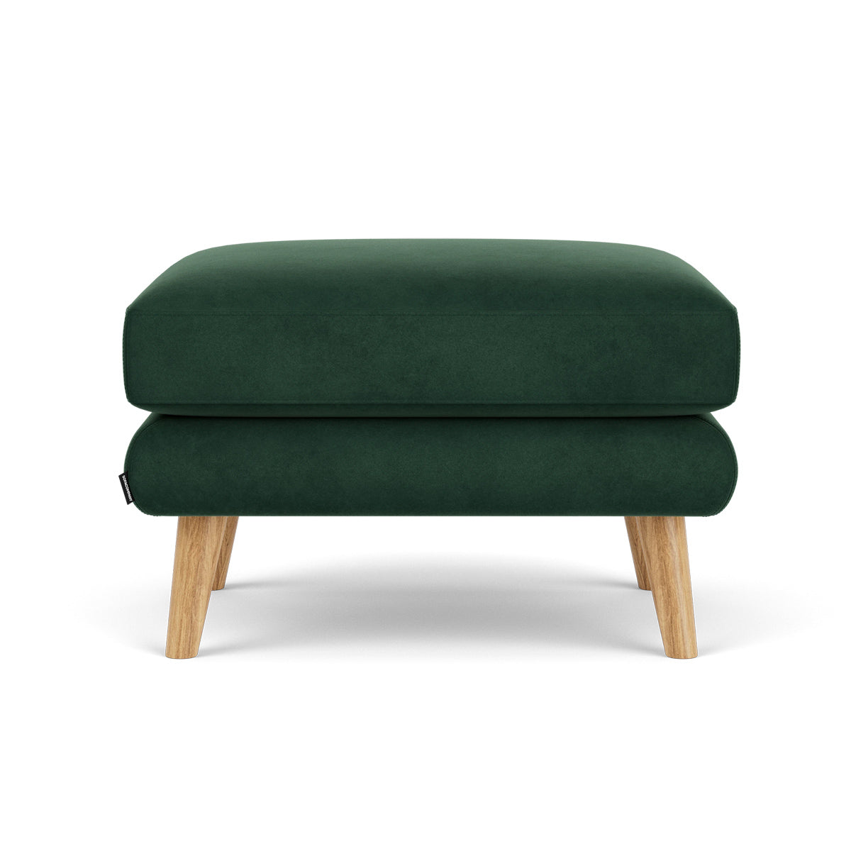 Luxury George Velvet Ottoman - Soft Tufted Footstool, Padded Seat & Sturdy Wooden Legs - Perfect for Living Room, Bedroom or Nursery Decor