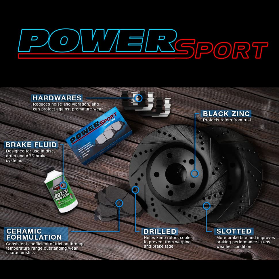 Premium Power Sport Front & Rear Brake Kit - Ceramic Brake Pads & Rotors with Hardware (BBCC.65114.42) | High-Performance Braking for Motorcycles, ATVs & UTVs | Ideal for Off-Roading, Racing & Daily Commuting