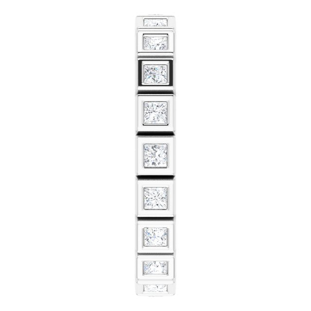 0.34 Carat Bezel Set Princess Cut Diamond Eternity Band Ring for Women - Perfect for Anniversary, Wedding & Special Occasion Gifts