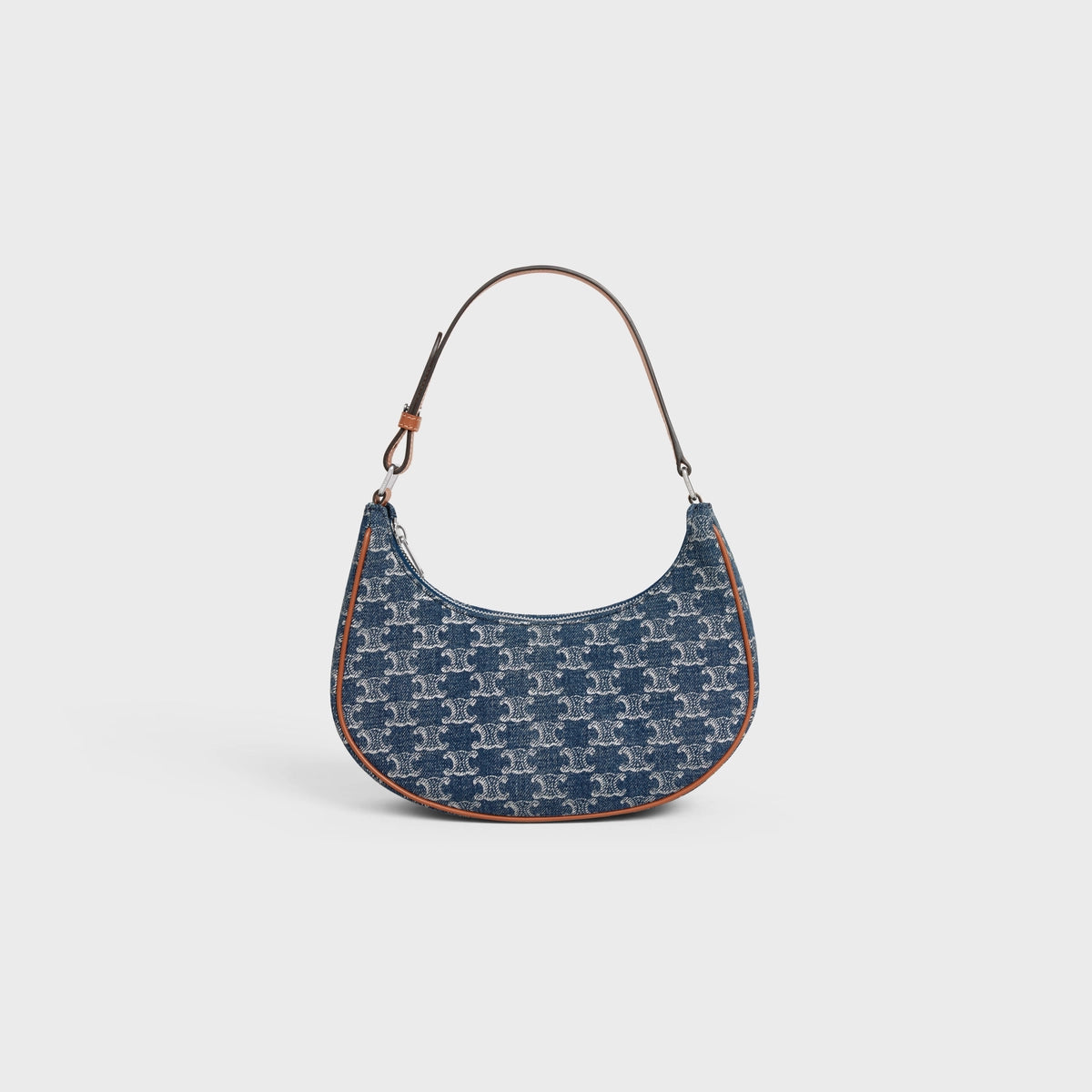 CELINE AVA Bag in Denim with Triomphe Pattern & Calfskin Leather - Silver | Stylish Crossbody Purse for Women, Perfect for Casual Outings & Date Nights