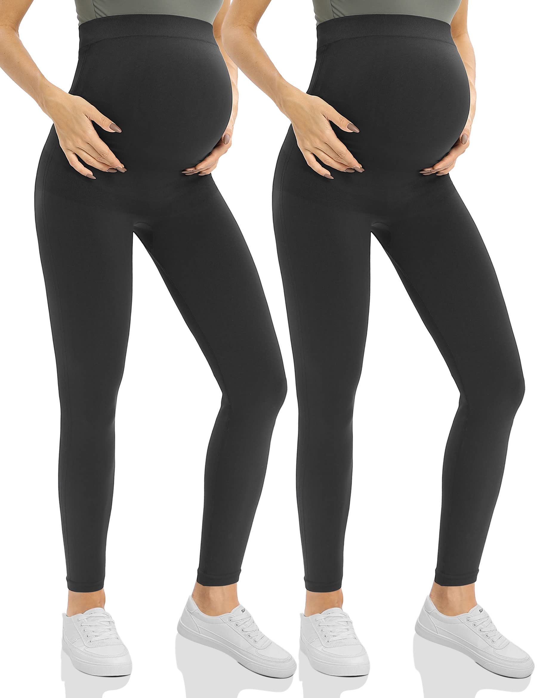 Buttery Soft Maternity Leggings - Seamless Over The Belly Pregnancy Pants for Women | Comfortable Lounge Wear for Yoga, Work & Everyday Use