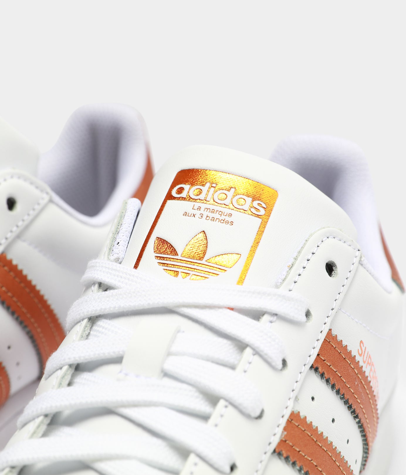 Adidas Women's Superstar Sneakers - White/Copper/Black Classic Casual Shoes for Women | Perfect for Everyday Wear, Gym & Street Style