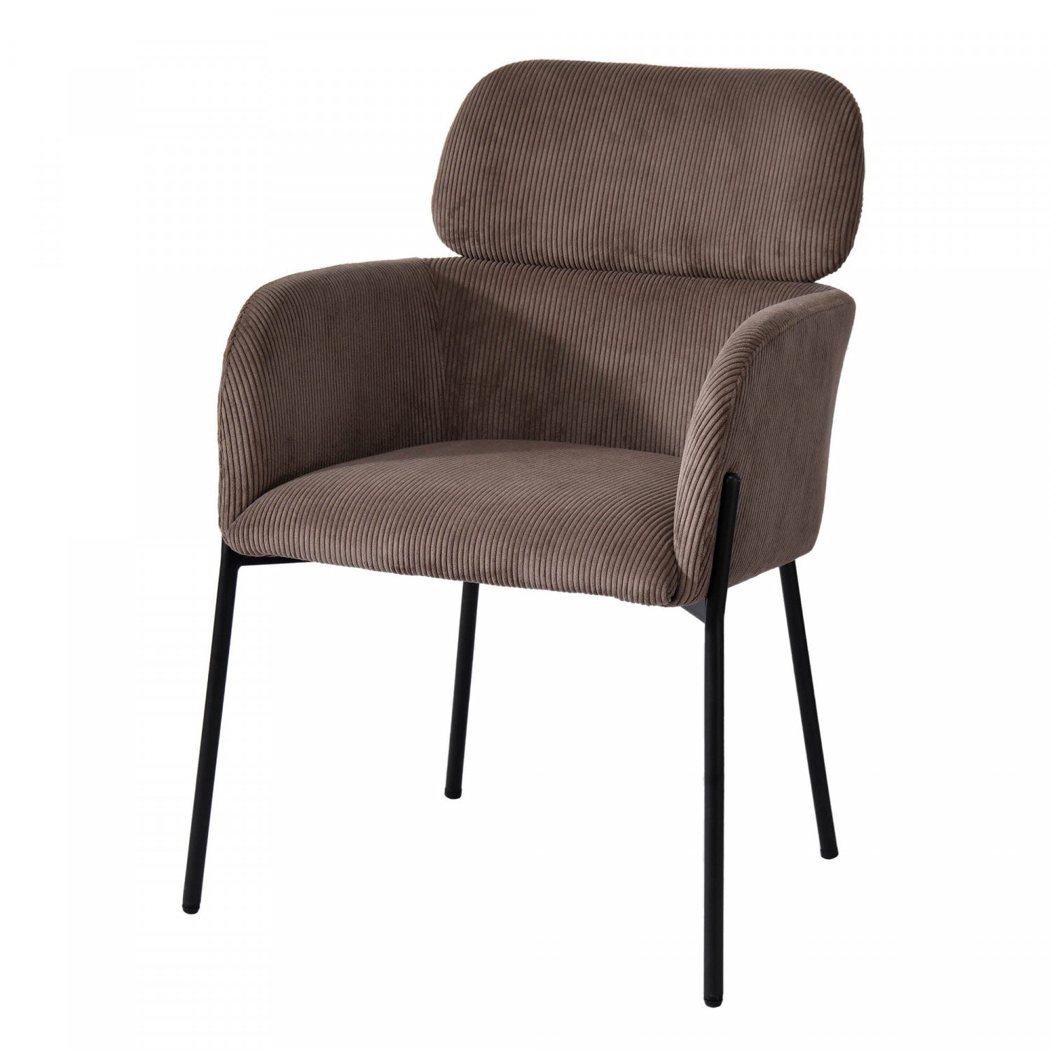 Celon Dining Chair - Corduroy Brown Upholstered Seat, Modern Kitchen & Dining Room Furniture for Home & Restaurant Use