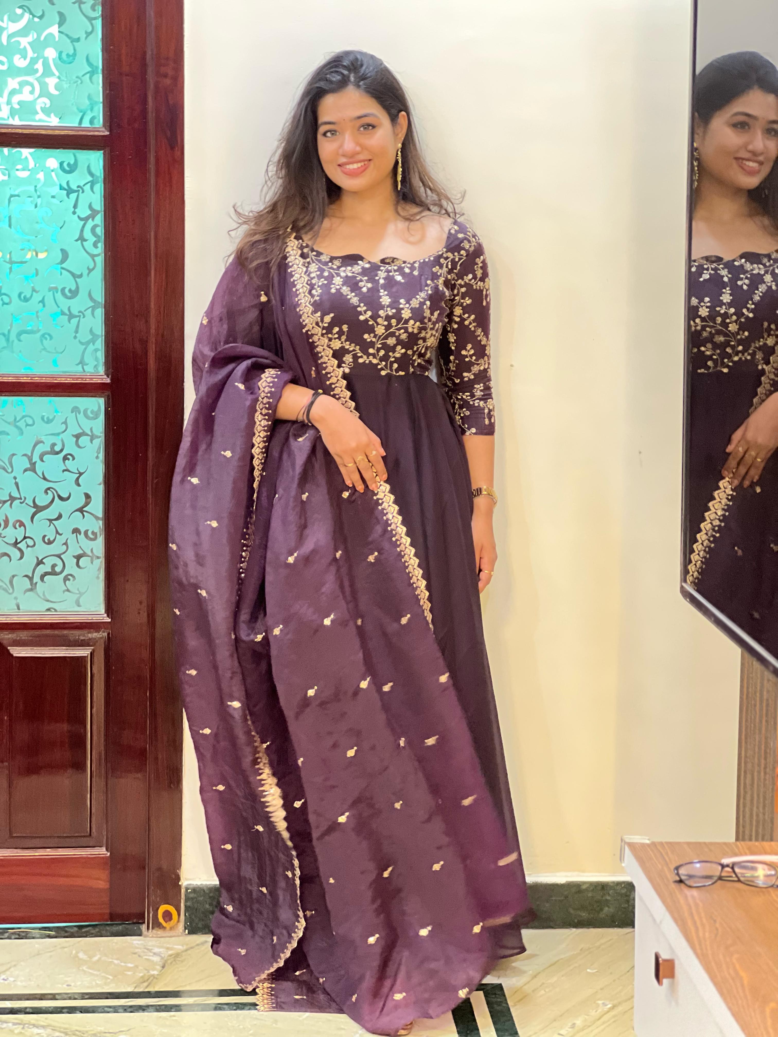 DD736 Kalyani Premium Anarkali Indian Ethnic Dress - Elegant Traditional Kurti for Women | Perfect for Weddings, Festivals & Special Occasions