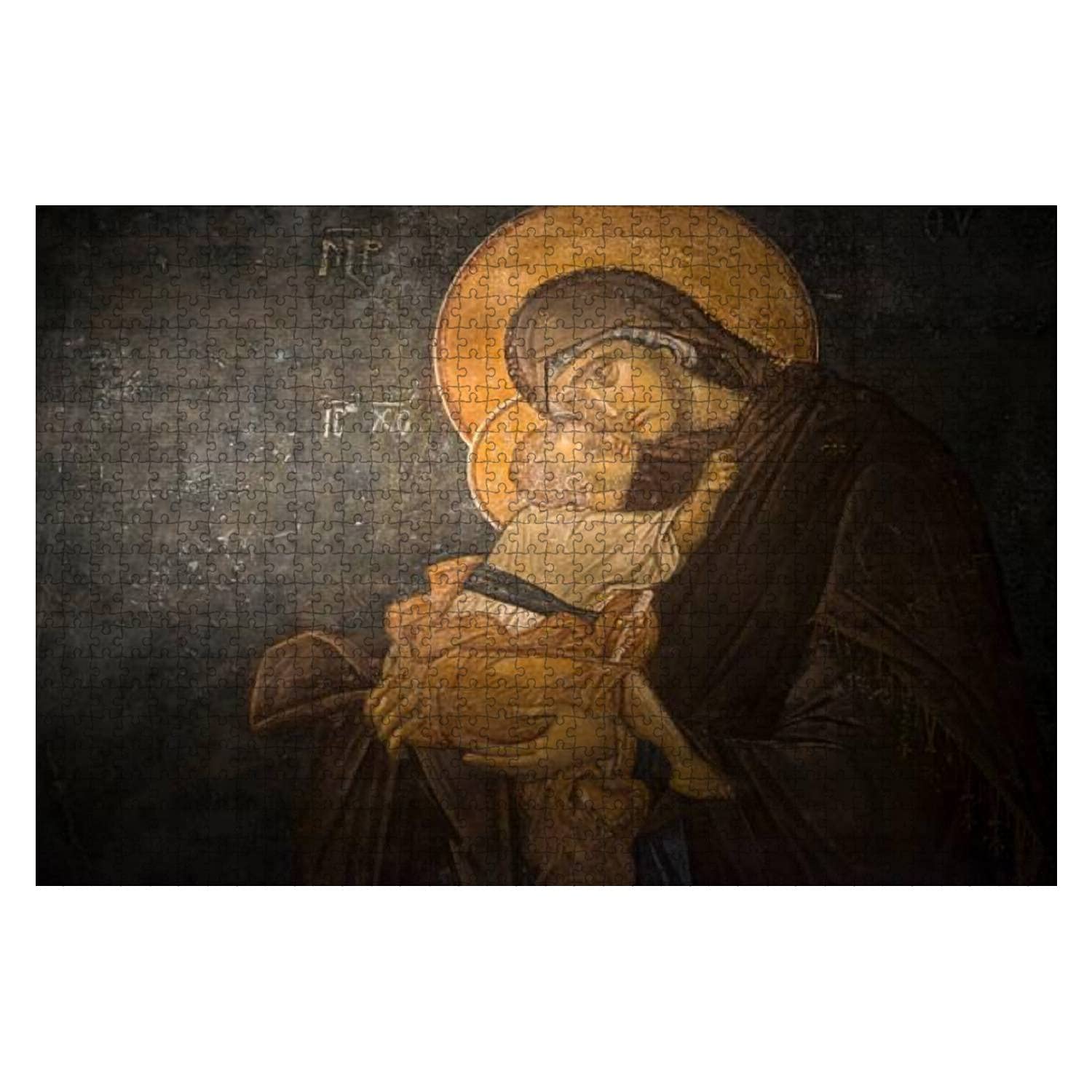 1000-Piece Wooden Jigsaw Puzzle - Byzantine Art Fresco at Chora Church Istanbul | Educational Puzzle for Kids & Adults | Stress Relief Toy | Home Decor & Family Game Night Activity
