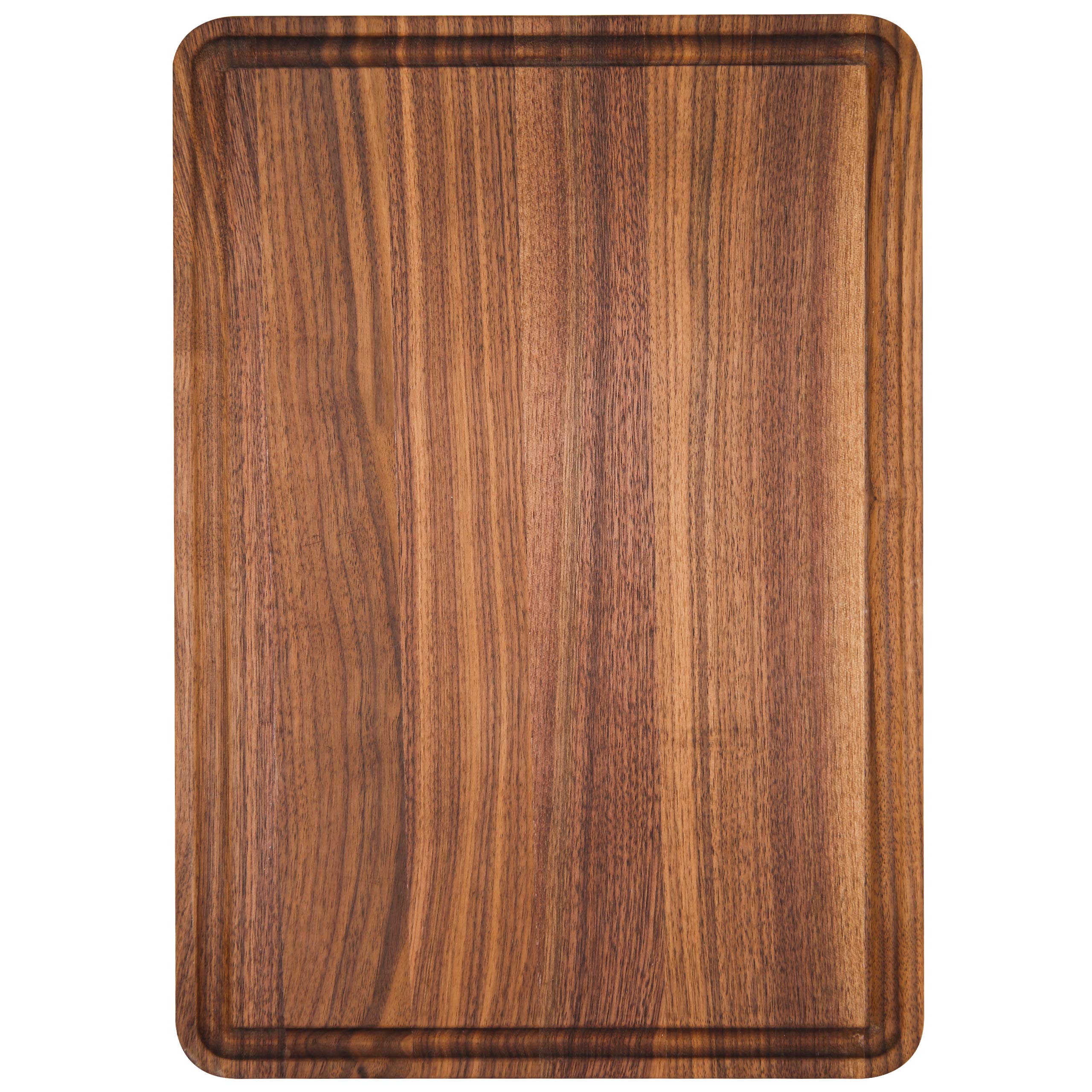Premium Walnut Wood Cutting Board 12x8 Inch - Reversible Butcher Block with Juice Groove & Non-Slip Mats - Multipurpose Kitchen Charcuterie Cheese Board (Gift Box Included) - Perfect for Food Prep, Entertaining & Holiday Gifts