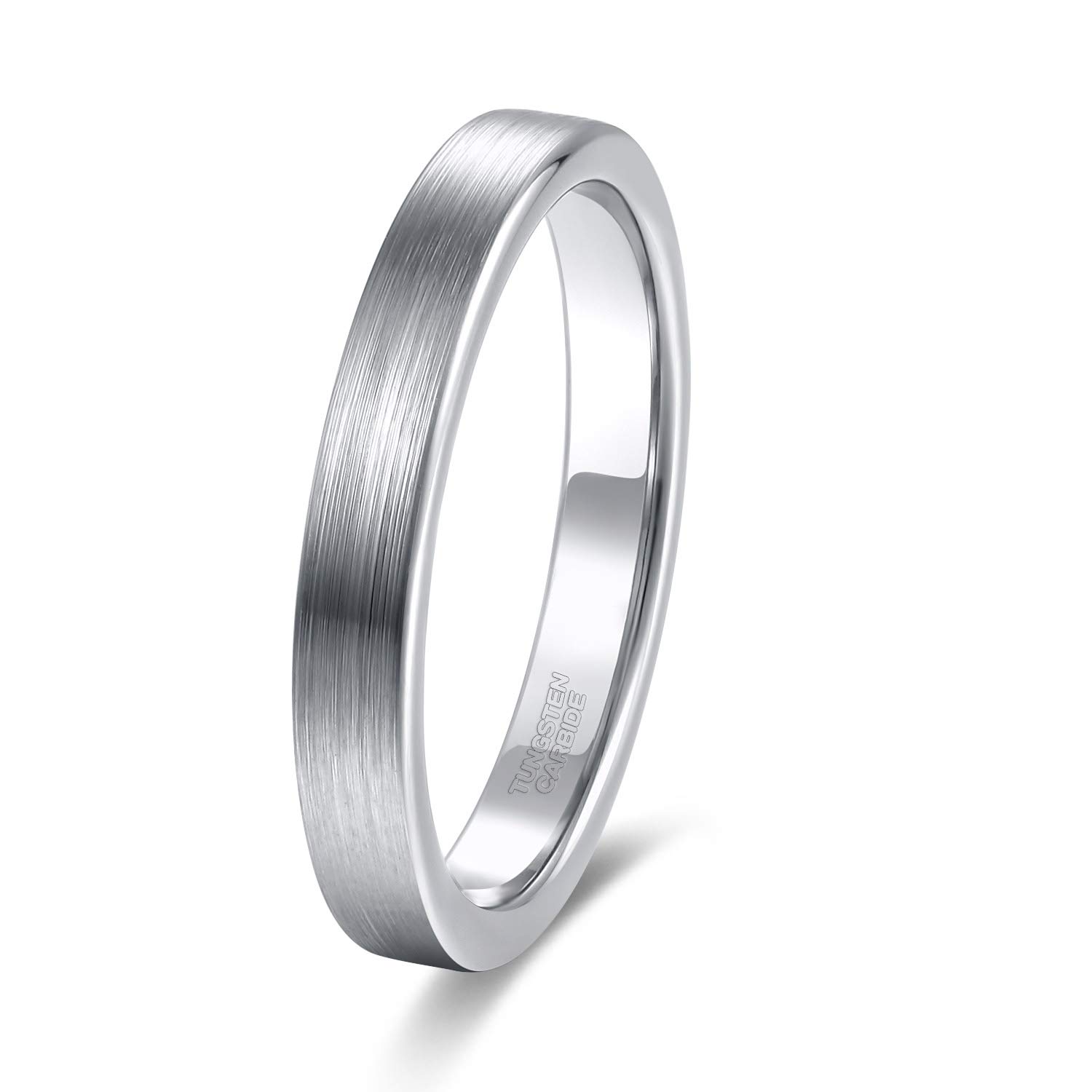 TRUMIUM 3mm & 5mm Tungsten Wedding Bands for Women & Men - Rose Gold & Silver Brushed Comfort Fit Rings (Size 4-12) - Perfect for Engagement, Anniversary & Everyday Wear
