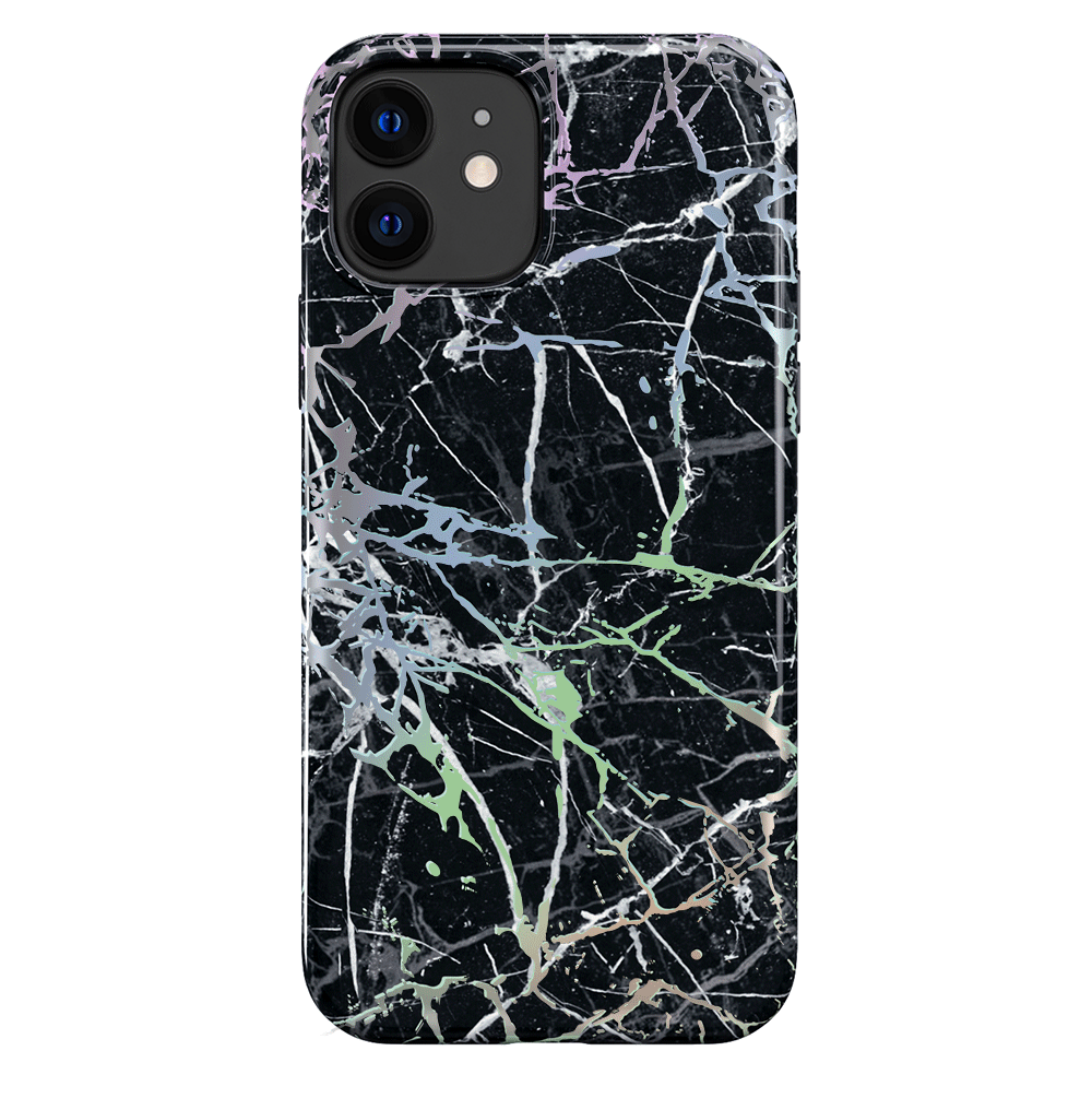 Holo Black Marble iPhone Case - Premium Protective Cover for iPhone [Model Numbers] | Shatterproof & Scratch-Resistant | Stylish Marble Design for Everyday Use, Work & Travel