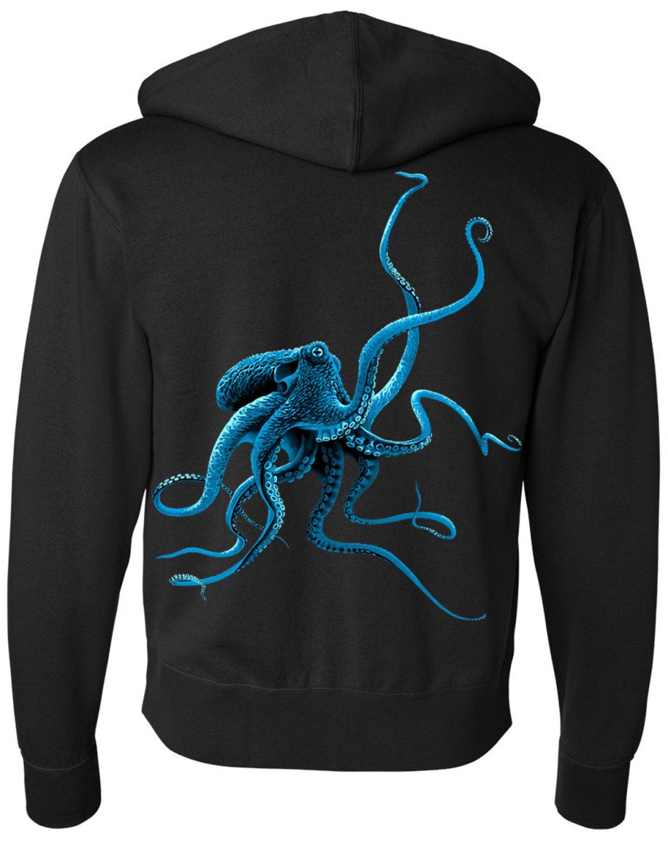 Octopus Zip-Up Hoodie for Men & Women - Stylish Dolphin Shirt Co. Sweatshirt for Casual Wear, Street Fashion & Outdoor Activities