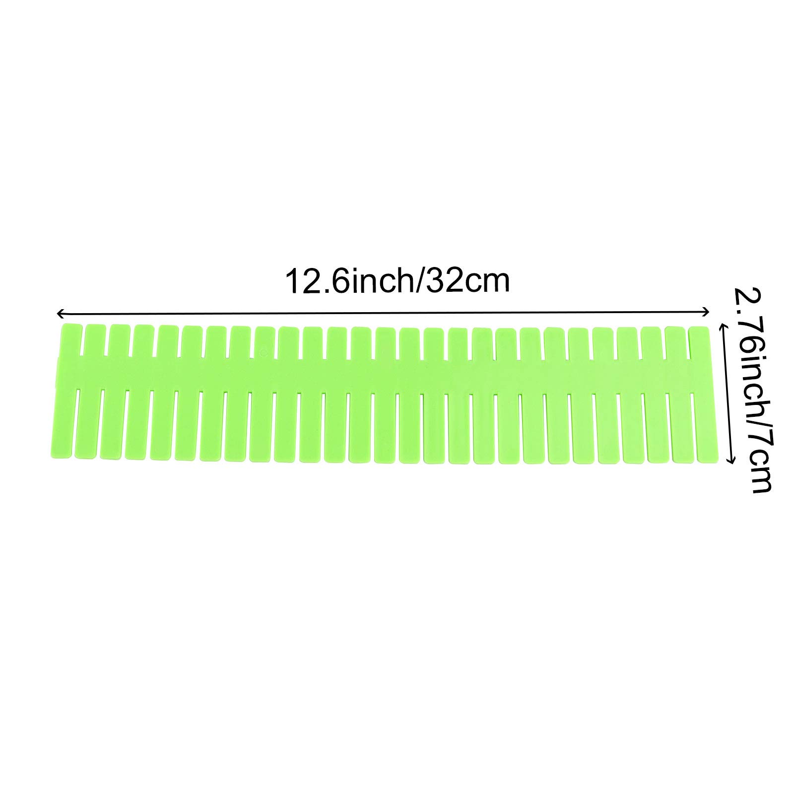 ZOENHOU 60 PCS Green Plastic Drawer Dividers - 12.6 x 2.8 Inch Adjustable Organizer for Makeup, Kitchen, Office & Home Storage | Perfect for Drawers, Desktops & Cabinets