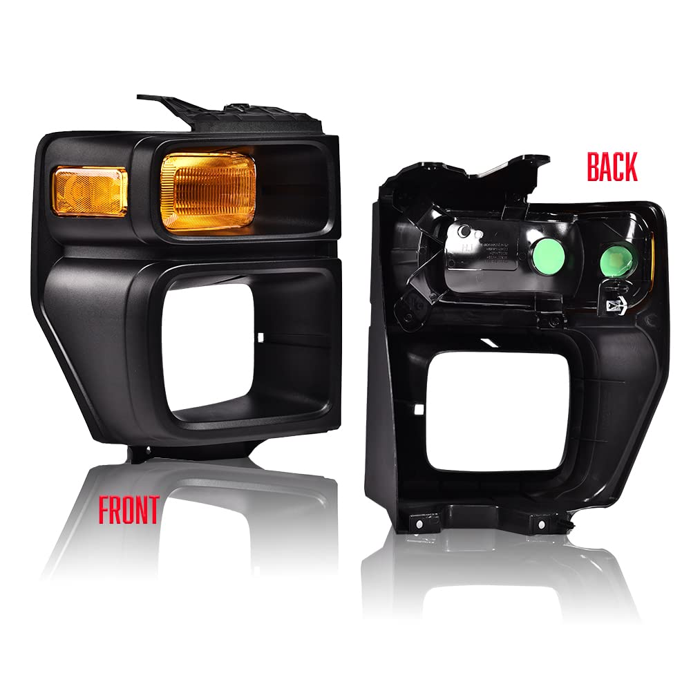 Ford E-Series Headlight Trim Bezel & Turn Signal Light (Right) 2008-2019 - for E150/E250/E350 Super Duty - Easy Parking & Night Driving