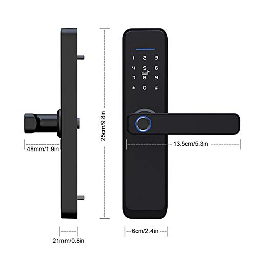 Smart Touchscreen Keypad Door Lock with Fingerprint Scanner & Keyless Entry - Electronic Deadbolt Security Lock with Handle for Home & Office - Easy DIY Installation for Enhanced Safety & Convenience